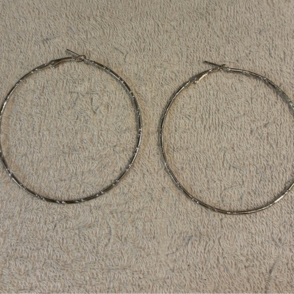Elegant Silver Plated Hoop Earrings